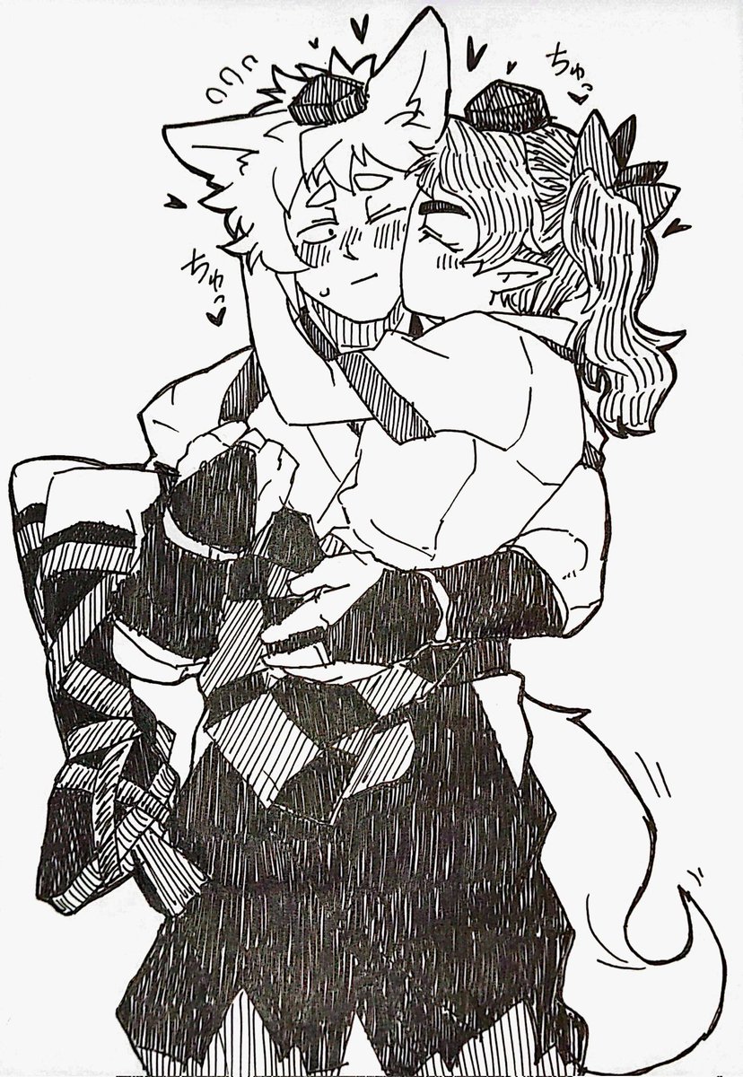 今日キスの日なんですね。じゃあ、過去絵のはたもみチュッチュッ❤をば。