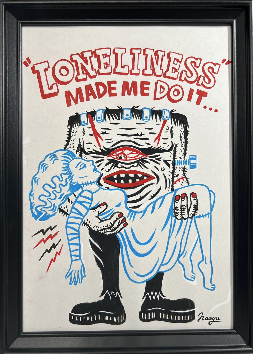 'Loneliness made me do it'

on my art store

#naoyamuga #lowbrowart #frankensteinart

Japan↓

muga.thebase.in

international↓
Etsy🎪

etsy.com/jp/shop/Naoart…