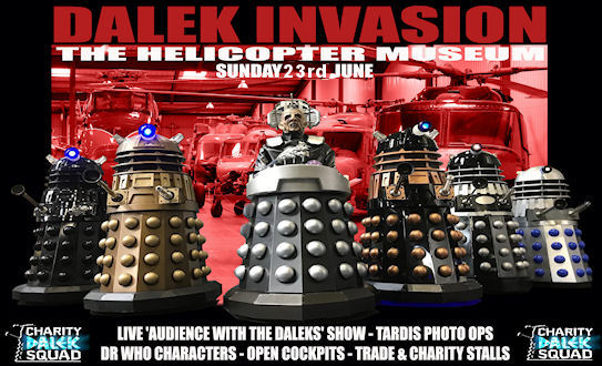 HeliCollections's tweet image. The Dreaded Daleks are returning to The Helicopter Museum next month fo another day of intergalactic fun.