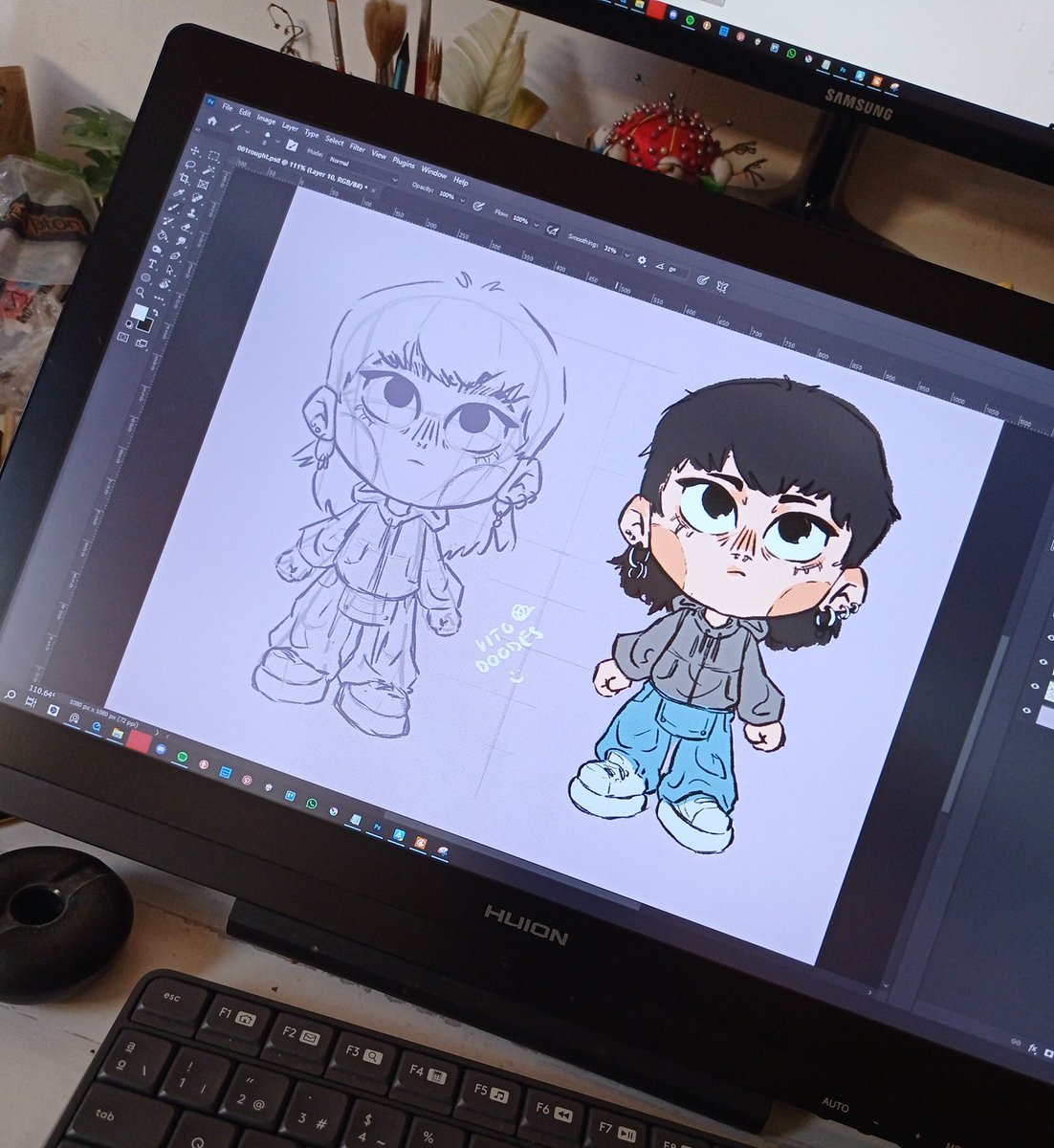 Remember this?
Okay I'm loving chibi!
No body can stop me now🖤✨
#illustration #chibi #doodle #wip #artistatwork #artwork #moots #artmoots