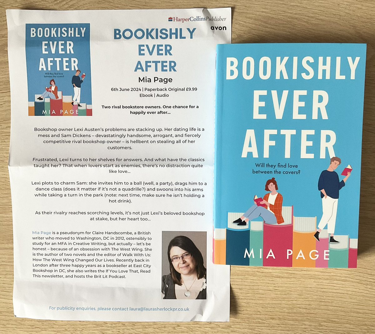 Lindahill50Hill's tweet photo. Just how brilliant does this surprise book mail of  @AuthorMiaPage @bookishclaire #BookishlyEverAfter look? 
Out from @AvonBooksUK 6th June.
Thank you so much @laurasherlock21 for such a welcome surprise! 📚❤️ https://t.co/ZfhEXdh8m0