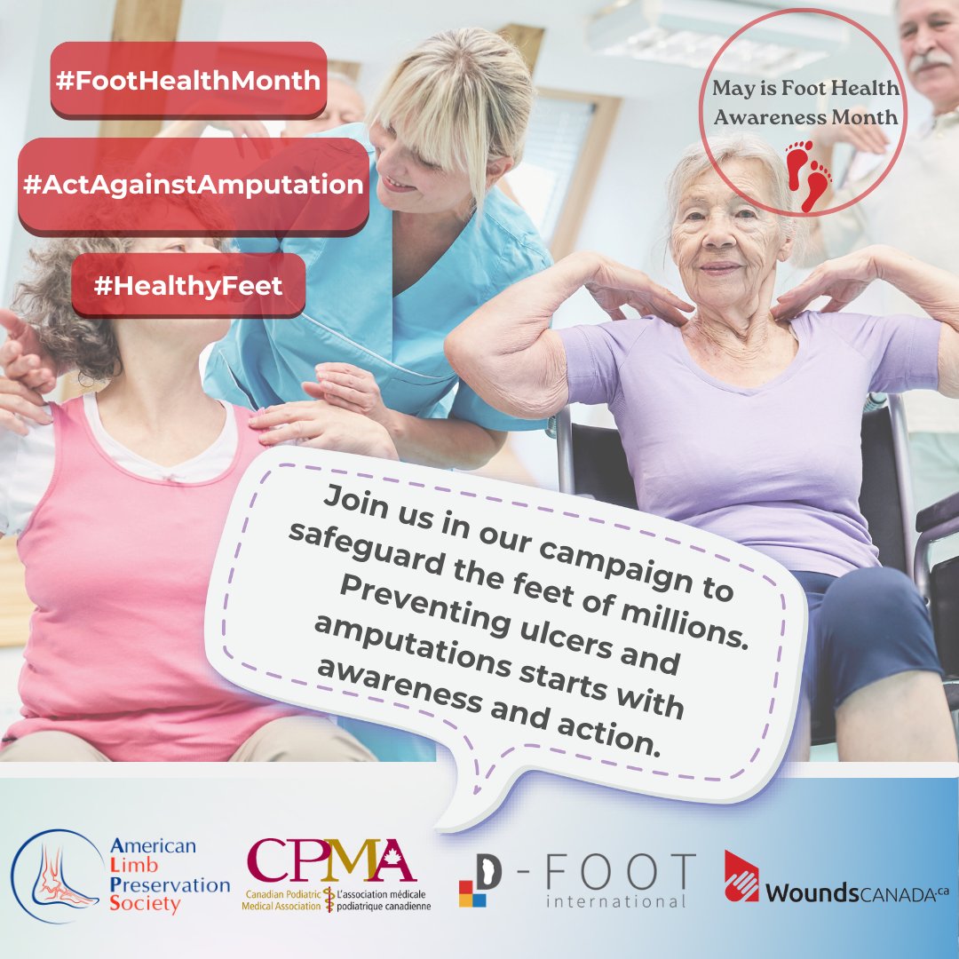 Join the campaign! This May, we are putting the SOLE focus on #FootHealthMonth! In collaboration with our partners in the #LimbPreservationAlliance, we urge you to prioritize foot self-care! Dive into these invaluable resources here: limbpreservationsociety.org/patient-resour… 
#LimbPreservation