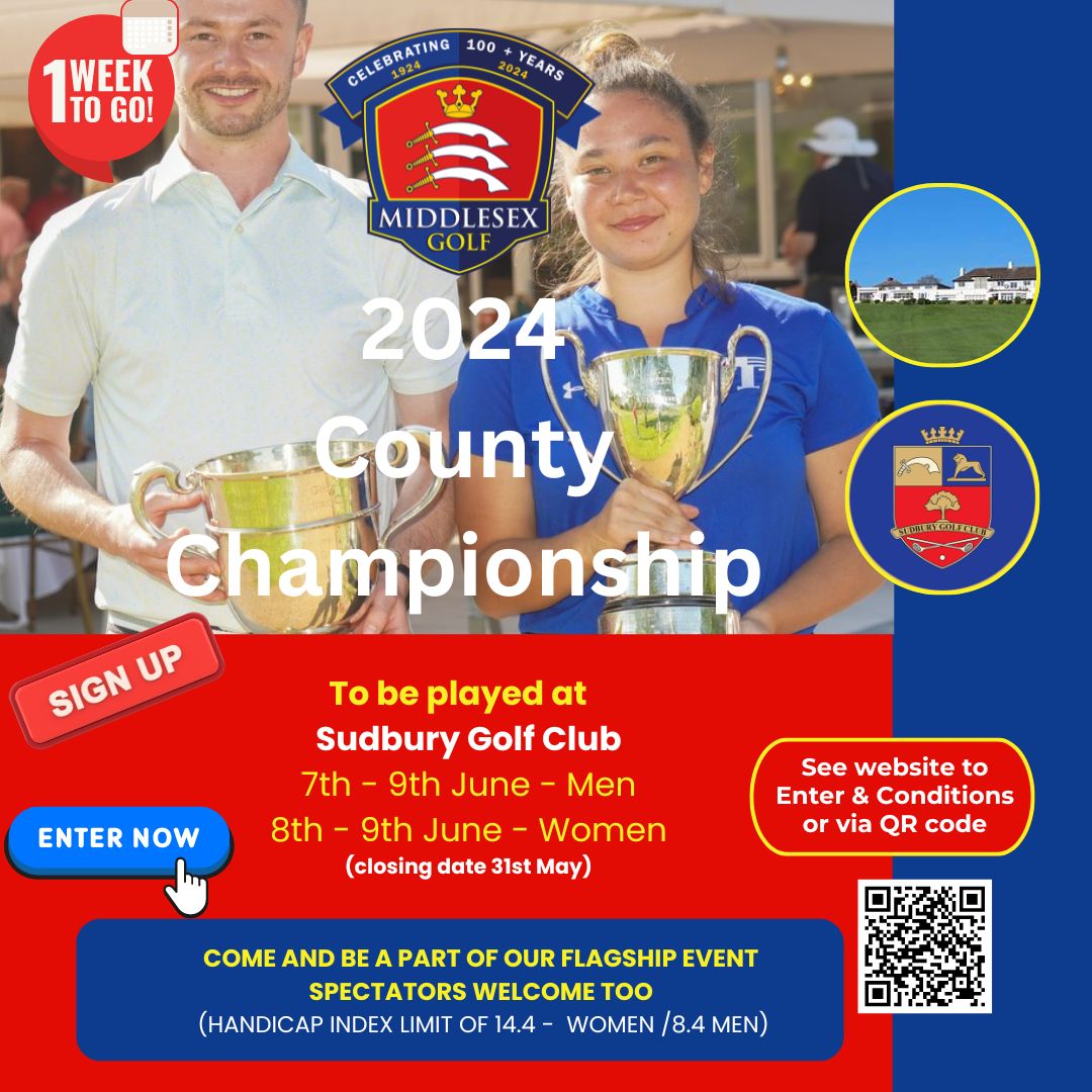 The County Championships are at @SudburyGC  this year, home of defending Men's champion @KeoghNiall

With just over a week to get your entry in, we are reminding you that the Blue Riband event for both Men and Women is approaching, 

For Entry See below ⬇️
Men