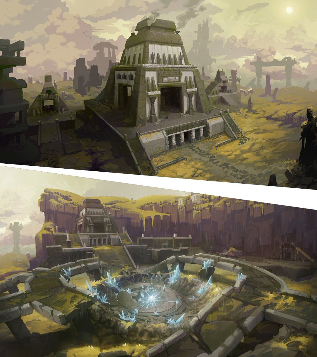 RiskofRain's tweet photo. Here's some more exclusive concept art for Risk of Rain 2: Seekers of the Storm!

Shattered Abodes is one of the many new environments coming to the game, and the recently discovered third skin for Acrid, Iguania, brings some reptilian flair to our favorite poisonous prisoner. https://t.co/8kDr1MSXlb