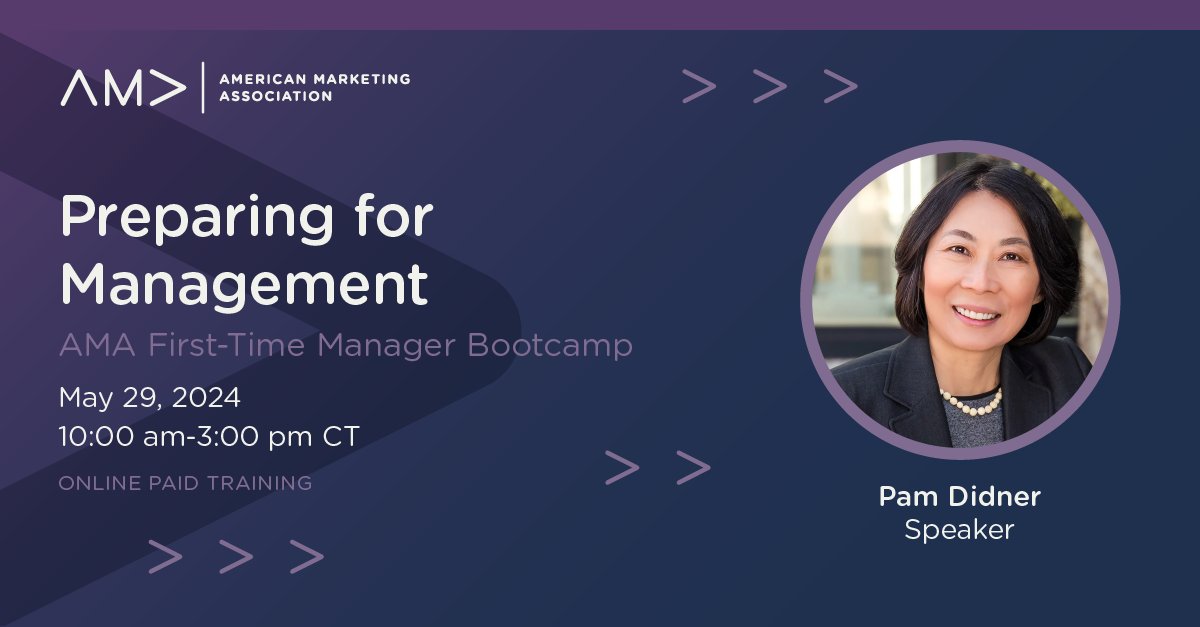 Hurry up and secure your spot for the upcoming First-Time Manager Bootcamp hosted by @AMA_Marketing on 5/29. Join me as I dive into Management and Leadership Essentials. Use my promo code PAM10 to snag a 10% discount. 👉 loom.ly/RlhXyOM. #marketing #B2B #careertips