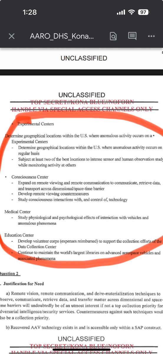 Thank you @RepLuna for asking about Kona Blue to @SecGranholm . This section of the documents specifically addresses Nuke sites questions. Oh and thank you to @DoD_AARO for releasing Kona Blue it will ultimately lead your organization being shut down 🤙