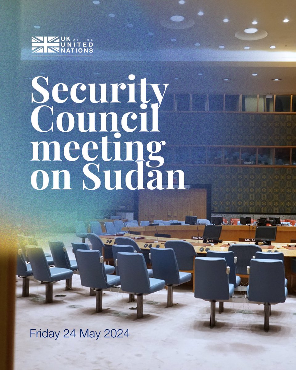 The Security Council will meet tomorrow on Sudan. We are concerned by the military build up outside El Fasher, Darfur, which is on the brink of a man-made catastrophe. The UK will hold those responsible for violence against civilians to account.
