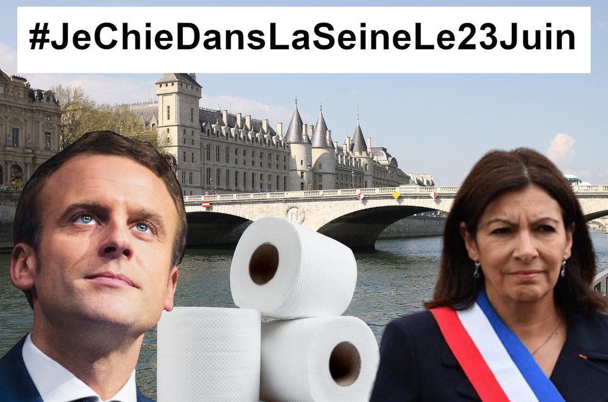 JohnnyBaudelai2's tweet photo. #JeChieDansLaSeineLe23Juin 
Voici l'affiche officielle de l'événement. Inondons le fleuve avec le maximum de crottes possible !!!!! https://t.co/zofEn6RypB