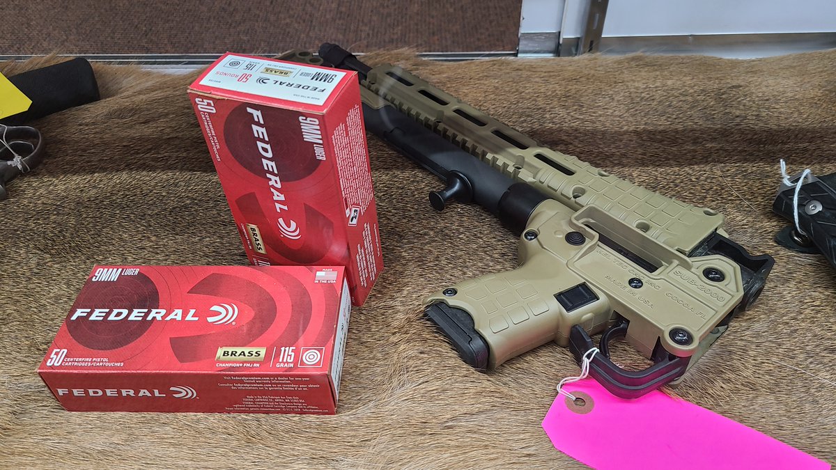 Amazing deal on this <a href="/KelTecOfficial/">KelTec</a> Sub2000!

Drastically reduced price and 2 FREE boxes of #9mm!

Stop by #btbguns to check it out.