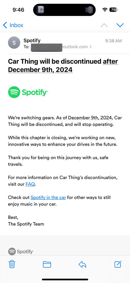 xStrawbari's tweet photo. As if @Spotify already doesn’t take enough of my money, I paid $50 for this Car Thing a year or so ago, just for it to not work anymore after this year???

Spotify I really hate yall sometimes it’s un fucking real. https://t.co/9H95b5odoC