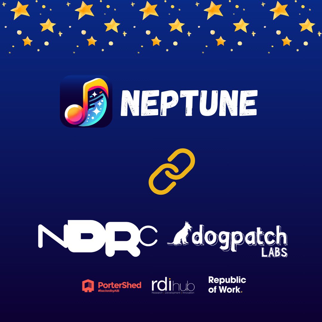 NepTune (@neptuneforkids) on Twitter photo We are excited to announce that NepTune will be part of <a href="/NDRC_hq/">NDRC</a> programme!
Let the journey begin!
<a href="/dogpatchlabs/">Dogpatch Labs</a> <a href="/portershed/">PorterShed</a> <a href="/RDIhubIreland/">RDI Hub</a>
#neptuneforkids #musiceducationforkids #edtech #musiceducation #gamifiedlearning #teamneptune #ndrc #dogpatch #republicofwork We are excited to announce that NepTune will be part of <a href="/NDRC_hq/">NDRC</a> programme!
Let the journey begin!
<a href="/dogpatchlabs/">Dogpatch Labs</a> <a href="/portershed/">PorterShed</a> <a href="/RDIhubIreland/">RDI Hub</a>
#neptuneforkids #musiceducationforkids #edtech #musiceducation #gamifiedlearning #teamneptune #ndrc #dogpatch #republicofwork