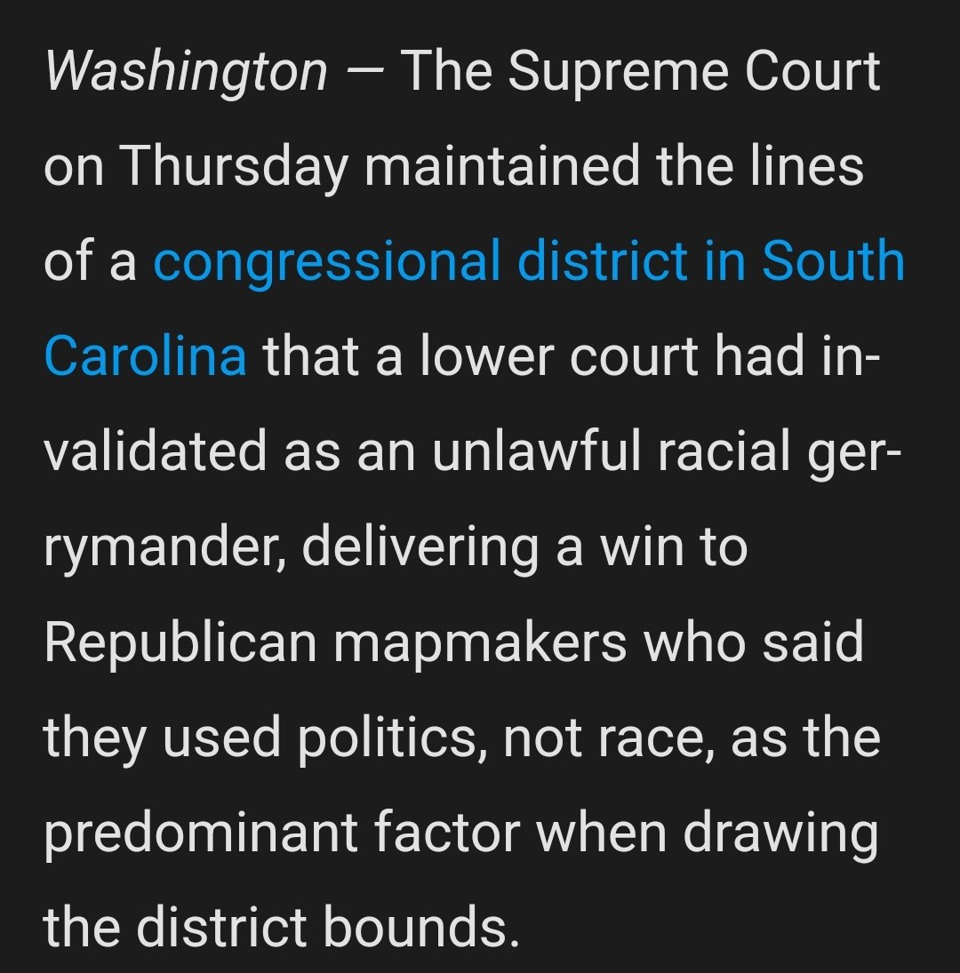 #SCOTUS majority has Republican racists backs in oppressing disenfranchised black American voters.
Every level these traitors sink to is more disgraceful than their last.
#ImpeachSCOTUS #GOP
#GOPDomesticTerrorists #GOPTraitors
 share.smartnews.com/q5znH