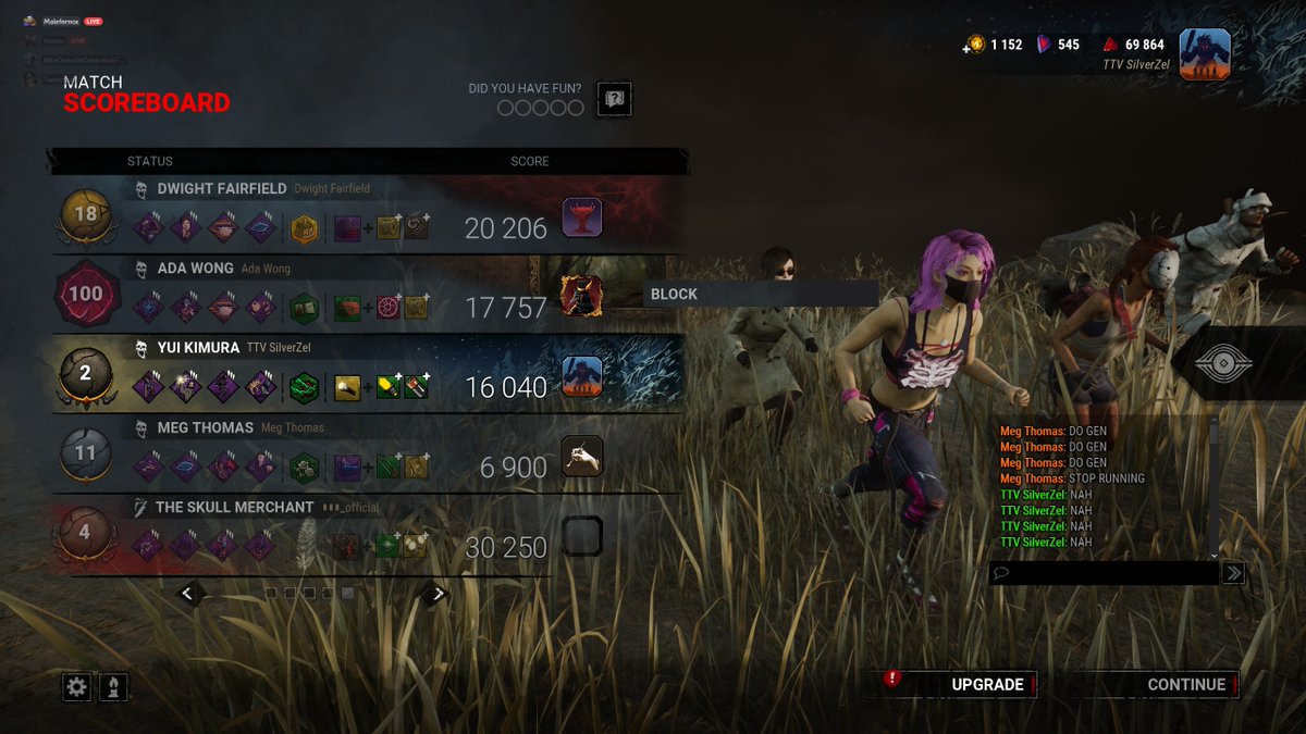 TrNSilverzel's tweet photo. context i flash saved meg from a tunneling skull merch, she died sadly, but then when i die, she proceeded to be toxic, the dwight was also vry toxic too, this community man fun #dbd #survivor #pc https://t.co/rneONsSqpa