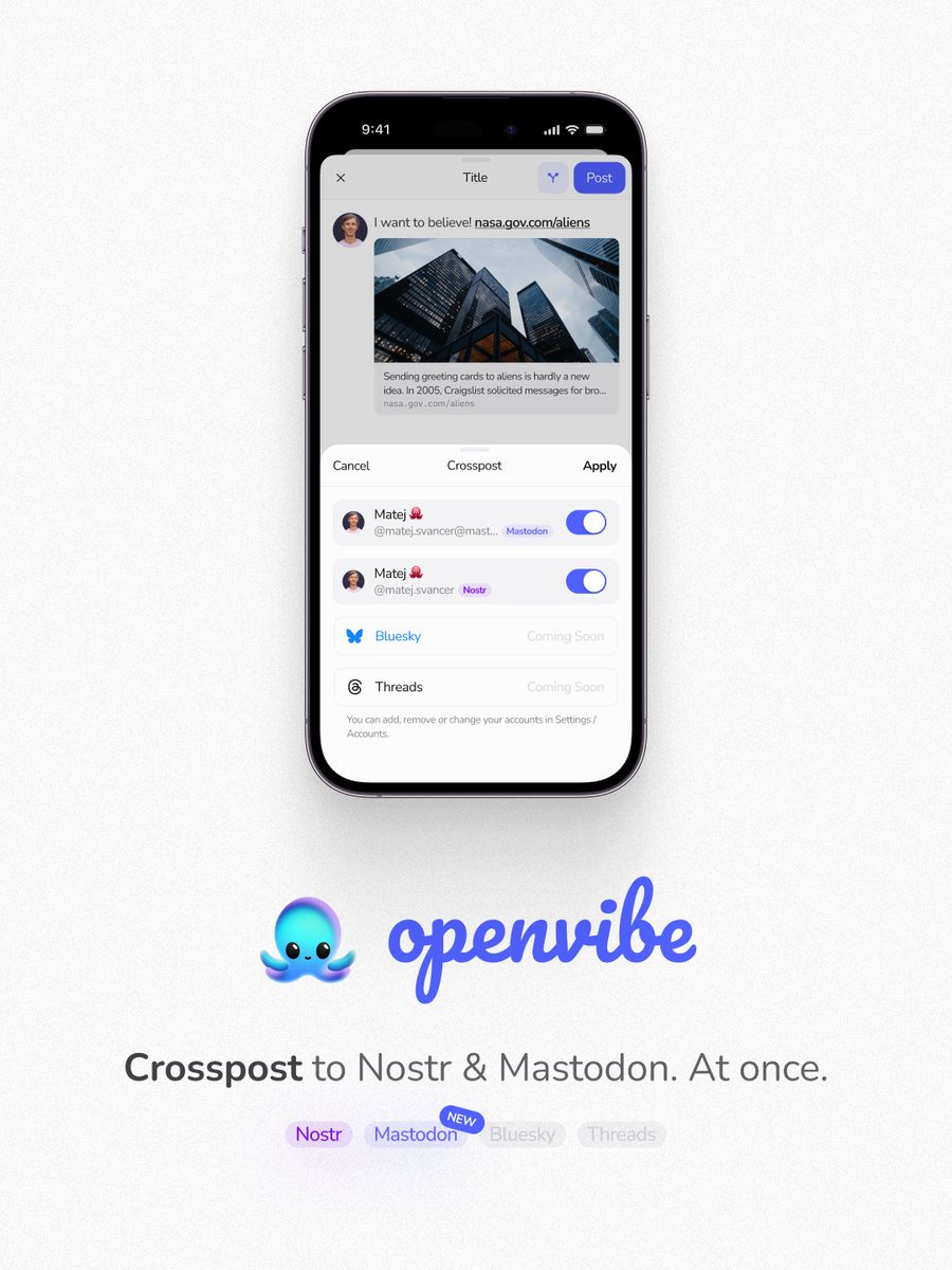 Openvibe tweet media