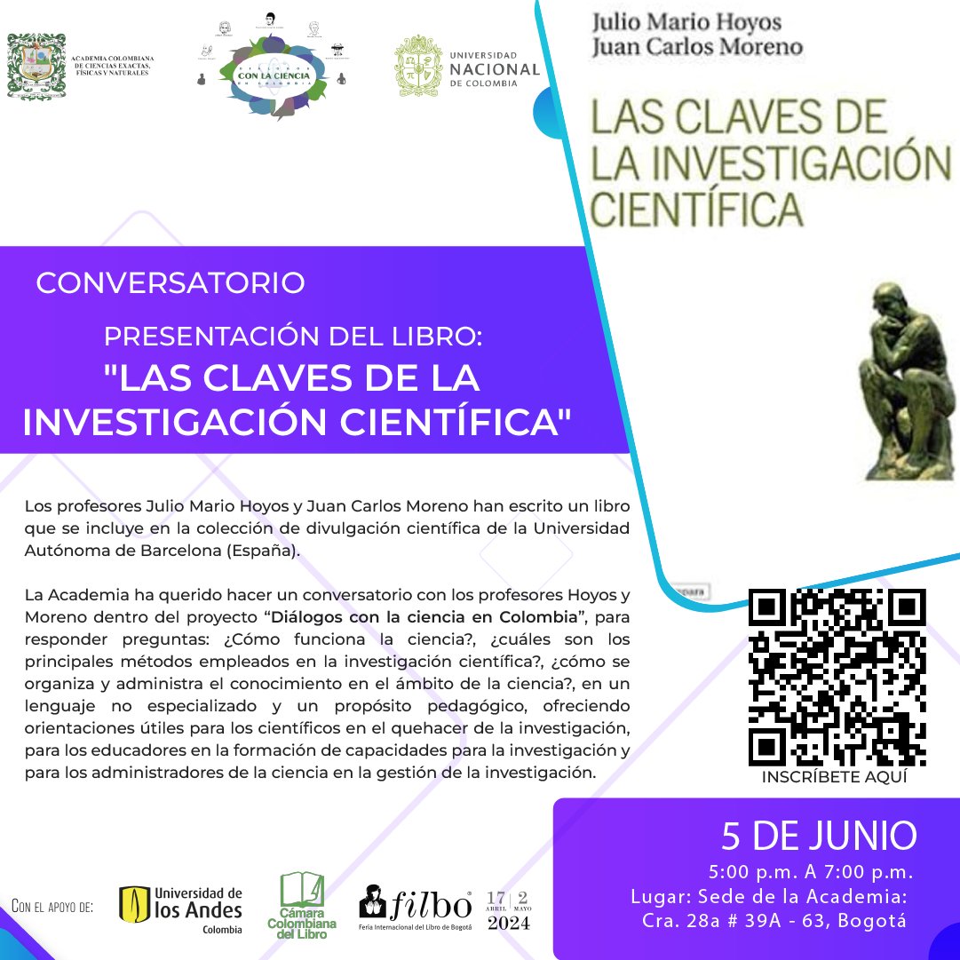 #Conversatorio

La Academia ha querido hacer un conversatorio con los prof. Julio Mário Hoyos y Juan Carlos Moreno dentro del proyecto “Diálogos con la ciencia en Colombia”, para responder diversas preguntas

Participa sin costo 👇👇
acortar.link/q3wMZU
