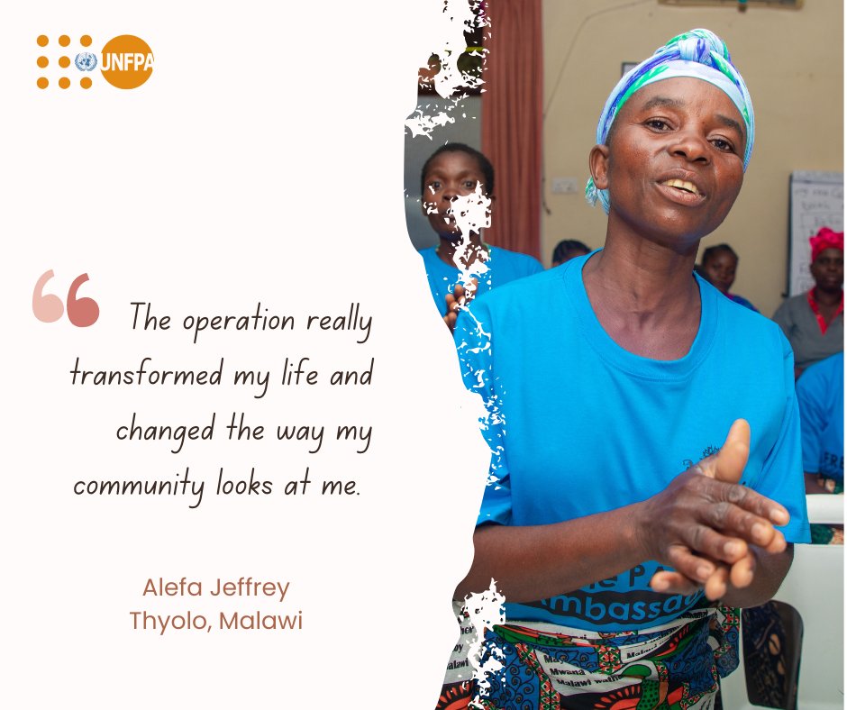 On #EndFistula Day, we spotlight the incredible work at Malawi's Bwaila Fistula Centre. Thanks to @UNFPA & partners, women like Alefa are reclaiming their lives after fistula surgeries. Read more: unf.pa/3VdB3nJ @LZigomo
