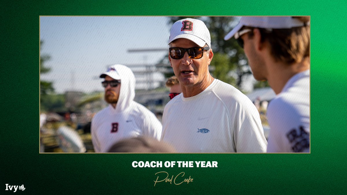 After leading @BrownU_MCrew to the Ivy title, Paul Cooke was unanimously voted Ivy League Men's Heavyweight Rowing Coach of the Year. 🌿🚣‍♂️ 📰 » ivylg.co/HWROW052324