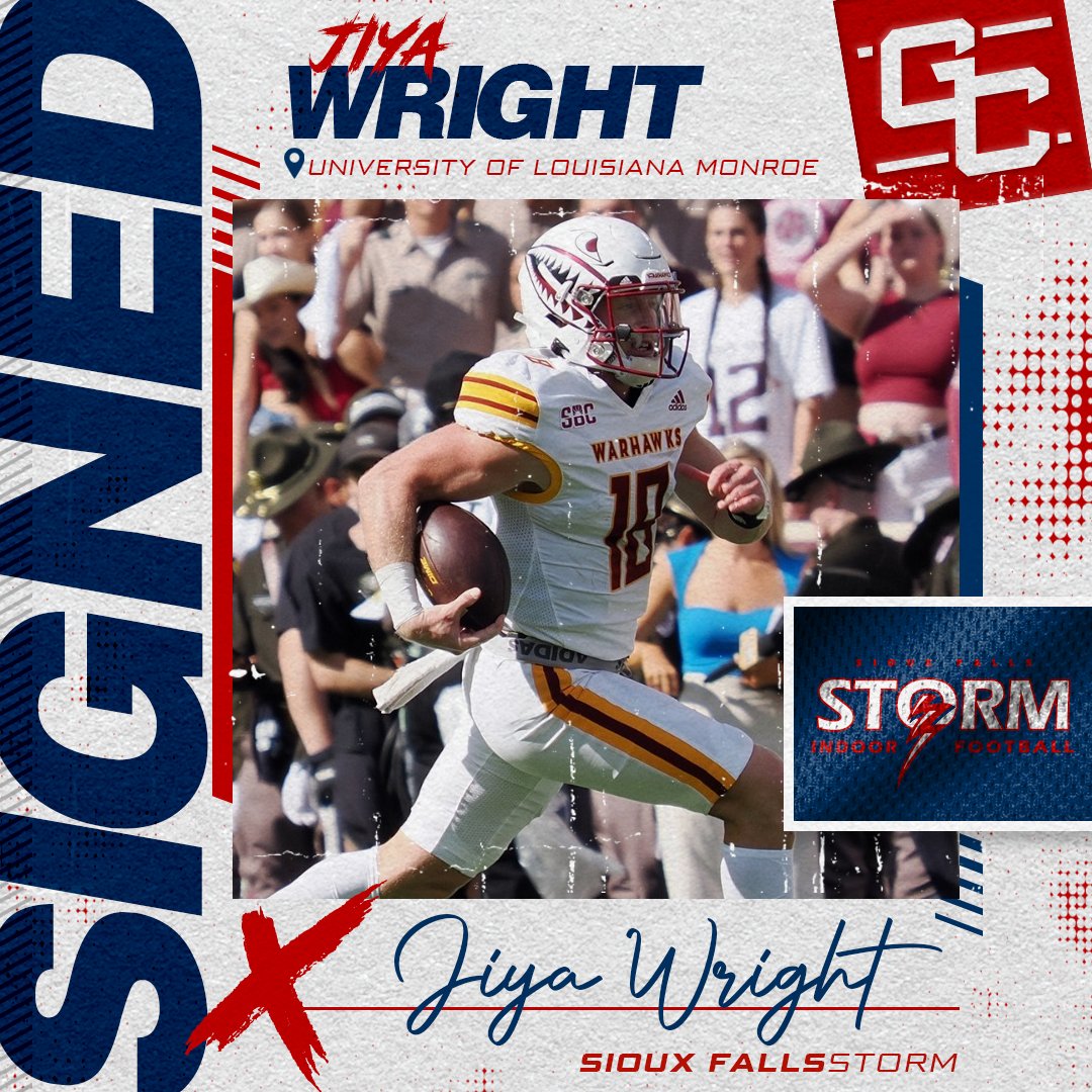 Congratulations to our #TGCathlete QB Jiya Wright for signing with the Sioux Falls Storm of the IFL. Jiya brings pure athleticism to the Quarterback position for the Storm. #thegridironcrew #IFL #siouxfallsstorm #southdakota