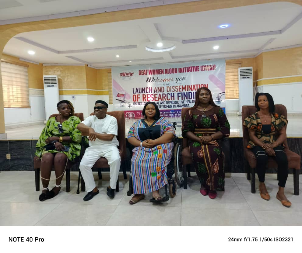 Today 23rd May, 2024, Deaf Women Aloud Initiative (DWAI) publicly presented the findings from and launched the report from her research into the barriers excluding deaf women from accessing sexual and reproductive health care in Anambra State.