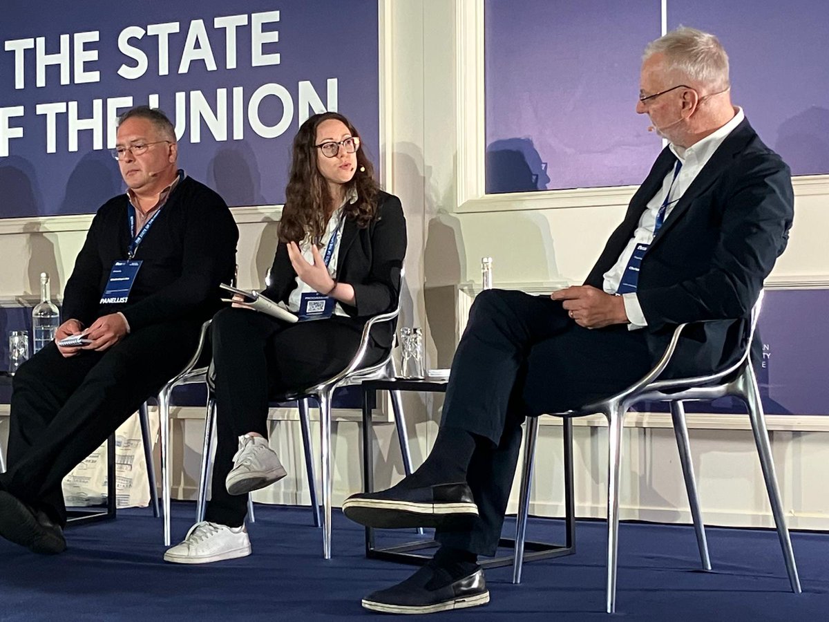 🗳️ In the run-up to #EUelections2024, this year's Spitzenkandidaten process has a new dimension, says @matildecer @PLUS_1622 at #SOU2024: 'The electoral math is even more complicated than it was before with a very open question of what kind of coalitions could be sustainable'.