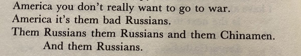 Amazing that we are still hollering about the same propaganda as the Beats were in 1956. This is from Allen Ginsberg's poem, 'America.'