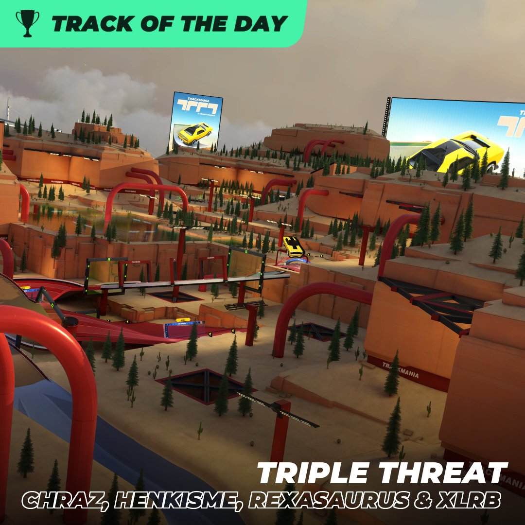 Trackmania's tweet photo. Snow, Rally and Desert cars are united together for a very special TOTD! https://t.co/9jy3E98CYm