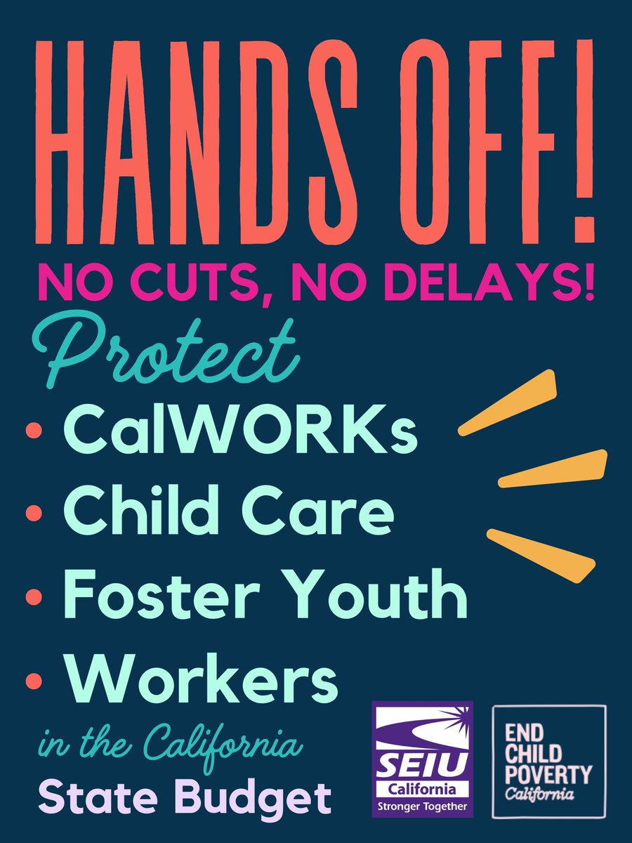 #HandsOff! We're ready to protect kids & families! @CAgovernor @ilike_mike @CASpeakerRivas @Scott_Wiener @AsmJesseGabriel please listen to the mood of the people & deliver a FAIR #CABudget. Protect 🟣#CalWORKs🔵#ChildCare🟢#FosterYouth🟡Workers! @endchildpovca