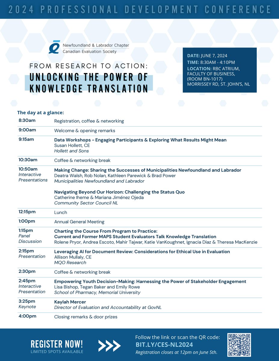 📣 Exciting News! Our 1-day in-person conference program is now LIVE! 🎉

Join us for a day packed with insightful sessions on evaluation, with topics ranging from data workshops to stakeholder engagement to AI! 

➡️ Secure your spot now:
bit.ly/CES-NL2024