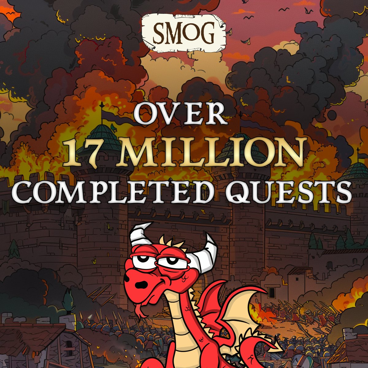 SMOGToken's tweet photo. Amazing job, #Dragons! We've surpassed 17 million quests completed on #Zealy! 🎉

The #Dragon thanks everyone! 🙏🐉

#Trade $SMOG to earn XP rewards! 🤑

Become a part of our growing #SMOG community and join #SmogSwap in Season 2! 🌟

https://t.co/aYGh32y696

#TradeSmog #Solana https://t.co/Lg79cPG00R