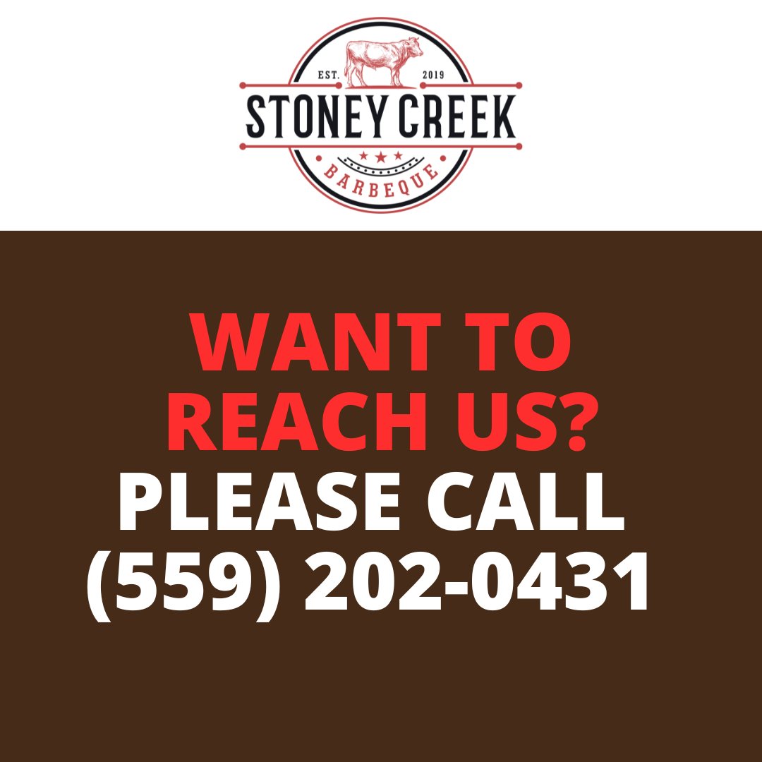 Want to place an order, or have a question and want to reach us? Please call (559) 202-0431 . #Order #BBQ #LowAndSlow #StoneyCreekBBQ #StoneyCreekBarBeQue #Porterville #WorthTheDrive