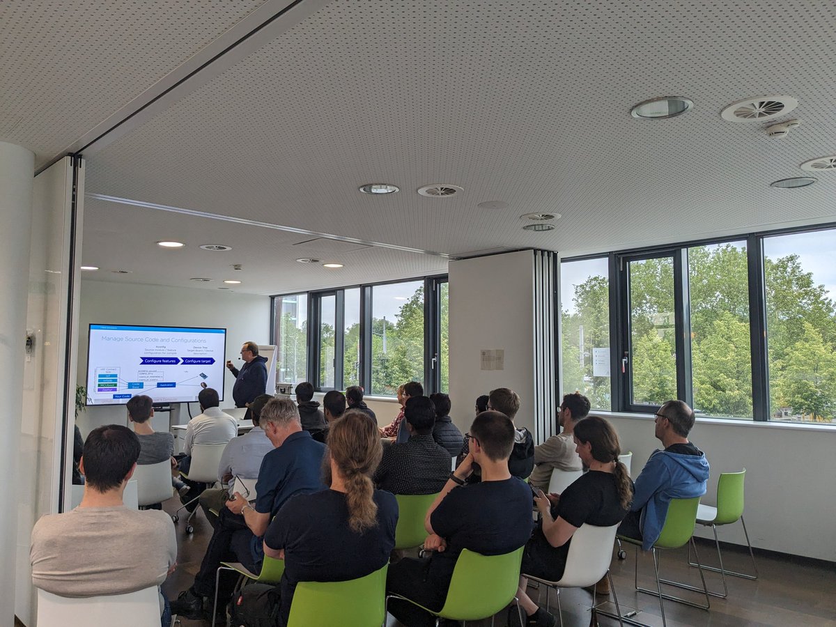 Live from #Zephyrproject meetup at @inovexgmbh, Karlsruhe, Germany. Christian Kurz, from @NordicTweets giving a brief introduction on Zephyr’s new Hardware Model.