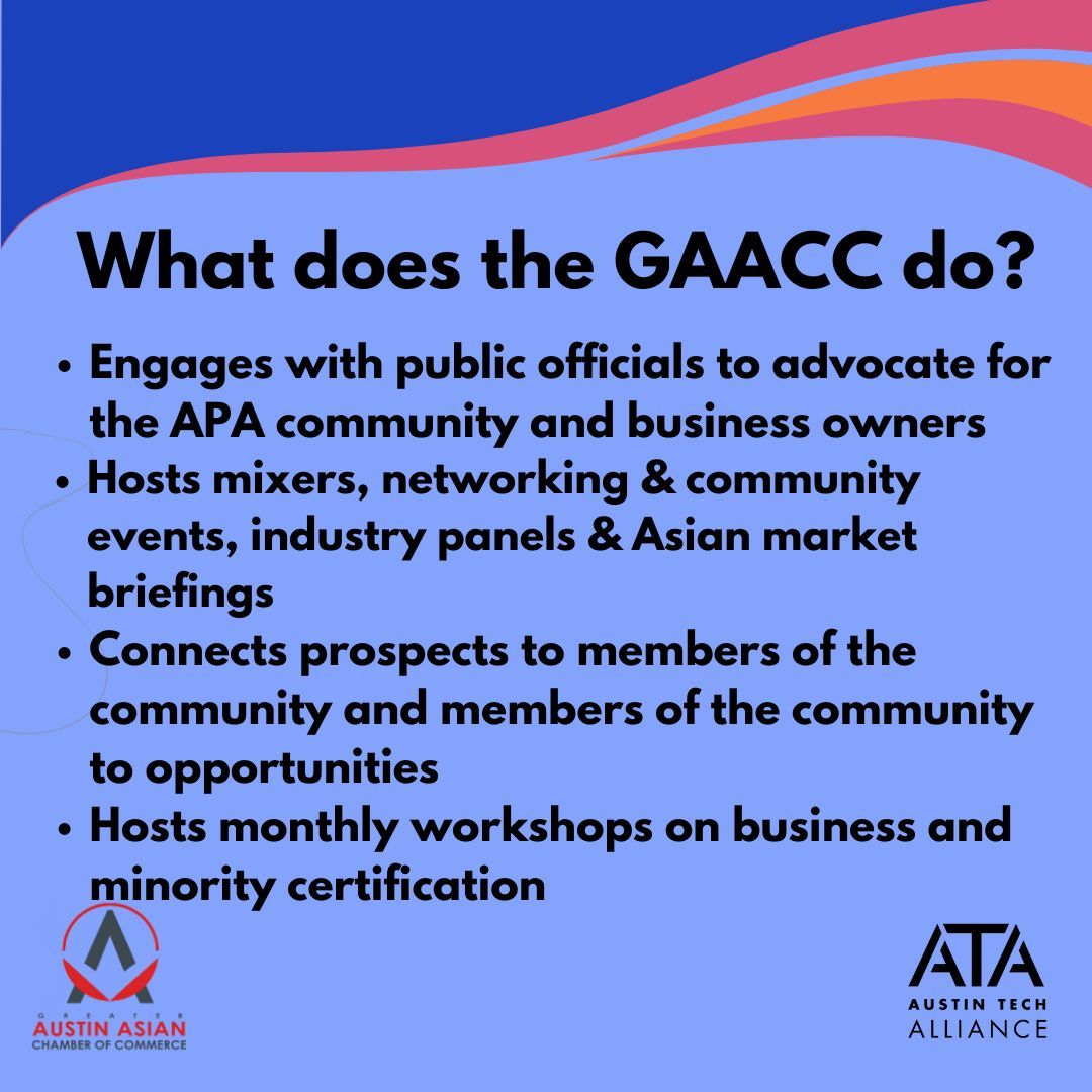 ATXTechAll's tweet image. The @gaaccaustin has supported Austin AAPI businesses since 2012 and continues to be a pillar in the local economic community and community at large.