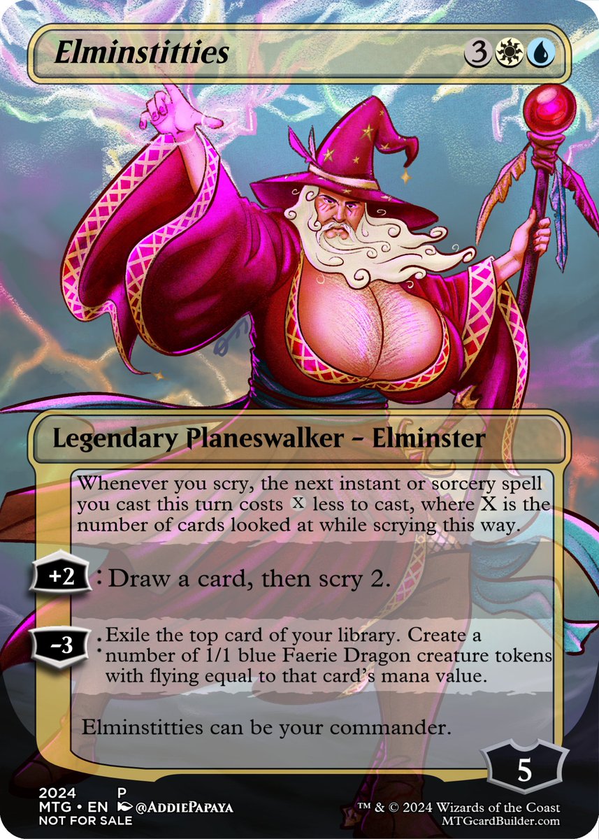 PapayaTypeOh's tweet photo. I'd be lying if I said I at least got paid to make this-

anyways here's elminster and his big naturals i guess
#elminster #mtg #bg3 #elminsterfanart https://t.co/CKgcMGlMTt