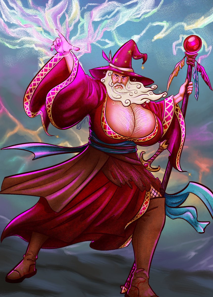 PapayaTypeOh's tweet photo. I'd be lying if I said I at least got paid to make this-

anyways here's elminster and his big naturals i guess
#elminster #mtg #bg3 #elminsterfanart https://t.co/CKgcMGlMTt