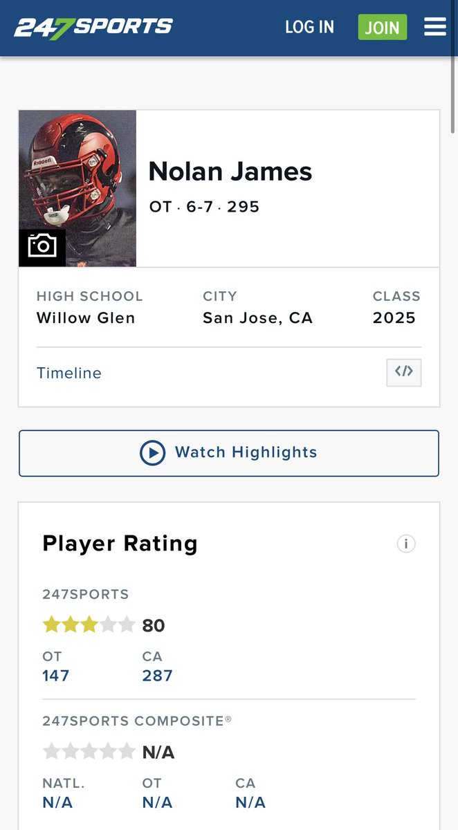 Nolan James #75 (@nolanjames79) on Twitter photo Thank you <a href="/BrandonHuffman/">Brandon Huffman</a> for the 3⭐️ ranking on 24/7 sports. blessed with this opportunity!! Thank you <a href="/BrandonHuffman/">Brandon Huffman</a> for the 3⭐️ ranking on 24/7 sports. blessed with this opportunity!!