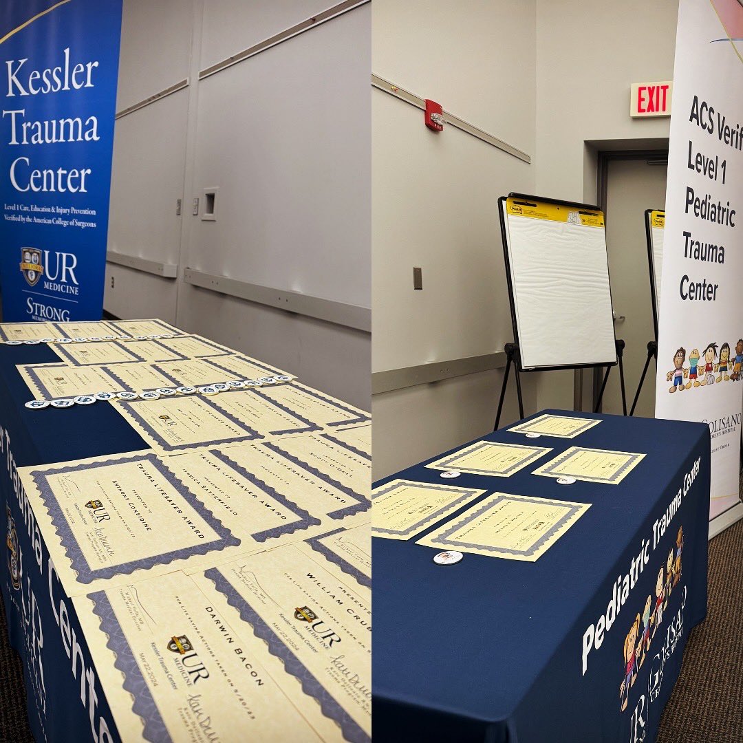 The UR Kessler Trauma Center & UR Golisano Children’s Hospital Pediatric Trauma Center held its Trauma Lifesaver Recognition Event to honor individuals who provided exemplary, life-saving prehospital care to a critically injured patient. In addition, each case highlighted