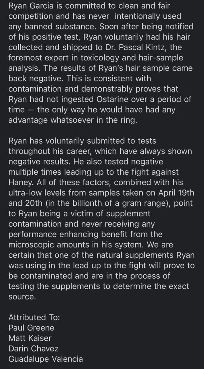 FightCrack (@fightcrack) on Twitter photo 🚨Ryan Garcia’s legal team has released a statement addressing Ryan’s drug tests
Thoughts?
(h/t:<a href="/arielhelwani/">Ariel Helwani</a>)
#Boxing #RyanGarcia 🚨Ryan Garcia’s legal team has released a statement addressing Ryan’s drug tests
Thoughts?
(h/t:<a href="/arielhelwani/">Ariel Helwani</a>)
#Boxing #RyanGarcia