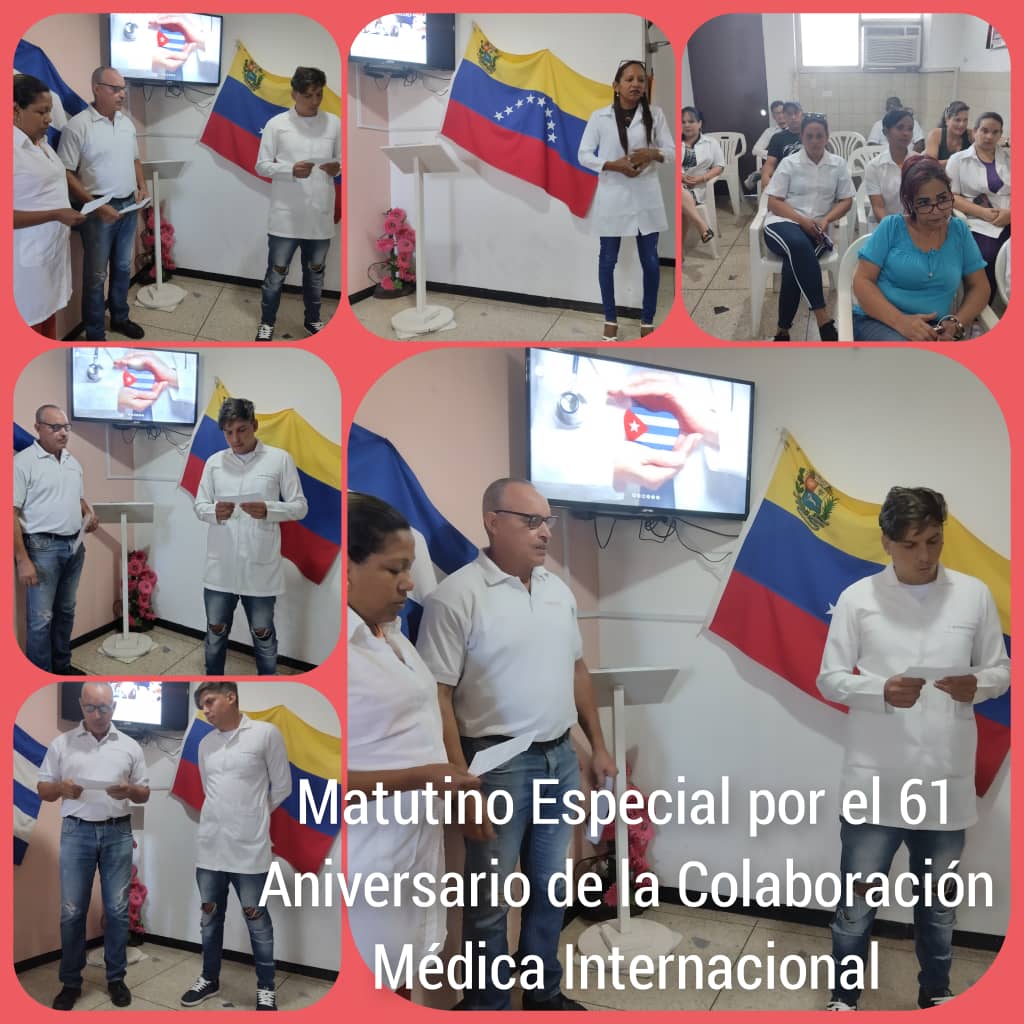 Se realiza en la coordinación estadal y CDI Matutino especial por el aniversario 61 de la Colaboración Médica. #CubaPorLaVida #CubaCoopera #40AniversarioUCCM