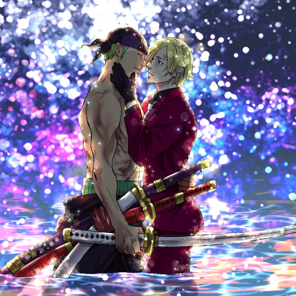 全然チューしてる2人いなかったから寸止めばっか再掲
#キスの日ゾロサン 