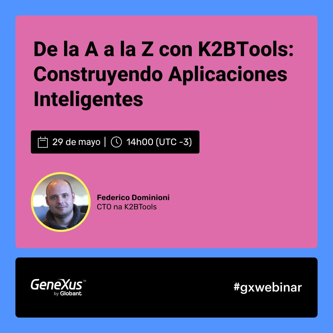K2BTools (@k2btools) on Twitter photo En este webinar <a href="/fdominioni/">Federico Dominioni</a> pondrá las manos en la masa. 🍞 Te invitamos a presenciar la construcción de una aplicación desde cero, utilizando una cucharada de patrones 🥄 una pizca de IA 🧂 y un manojo de funcionalidades de #K2BTools. La receta perfecta⏩ bit.ly/3QWGBjQ En este webinar <a href="/fdominioni/">Federico Dominioni</a> pondrá las manos en la masa. 🍞 Te invitamos a presenciar la construcción de una aplicación desde cero, utilizando una cucharada de patrones 🥄 una pizca de IA 🧂 y un manojo de funcionalidades de #K2BTools. La receta perfecta⏩ bit.ly/3QWGBjQ