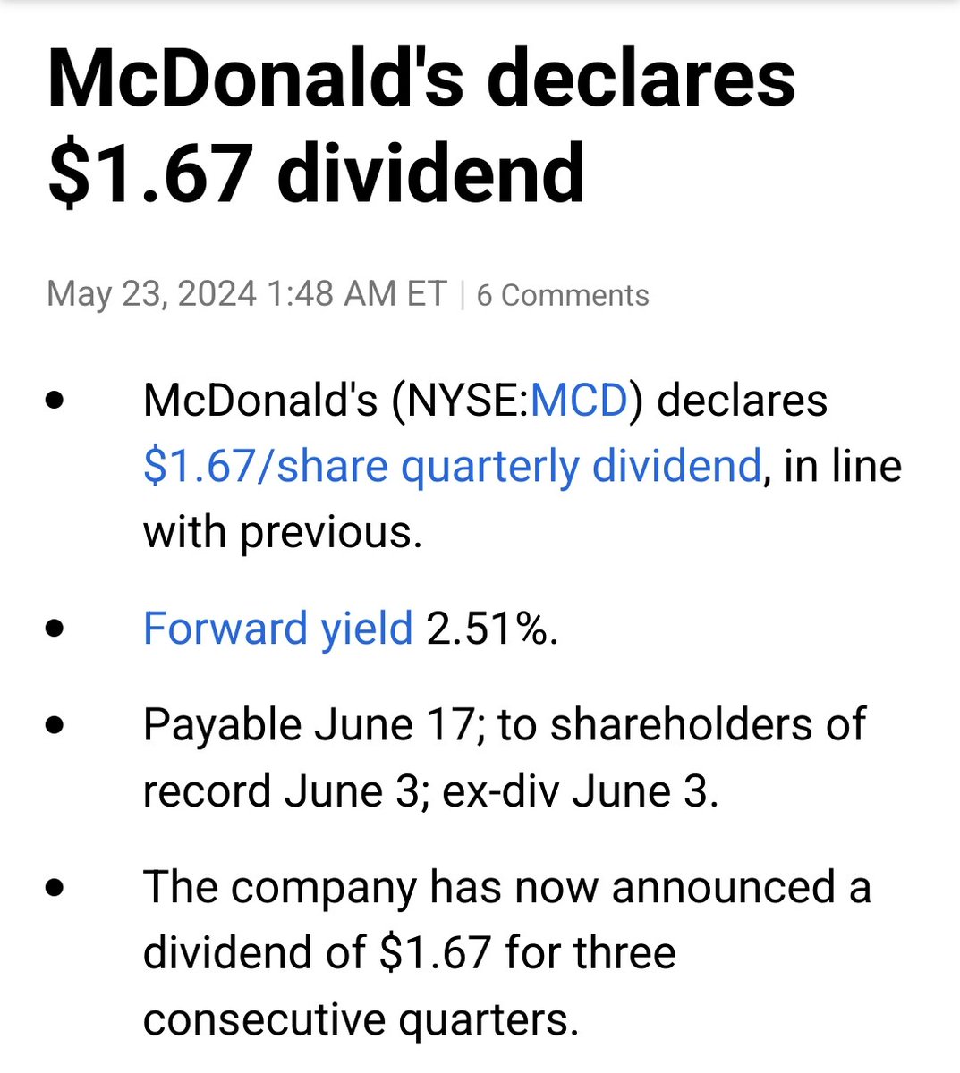 $MCD
#dividend #investing #FinancialSuccess
#financialfreedom