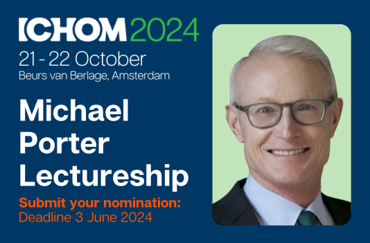 Introducing the Michael Porter Lectureship, acknowledging the Professor's retirement, pivotal role as co-founder of ICHOM, & impact on advancing VBHC worldwide. The successful candidate will be invited to deliver a keynote at the #ICHOM2024 Conference: bit.ly/44Wf1sX