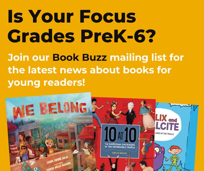 Check out @LernerBooks monthly Book Buzz newsletter that highlights reviews, educator resources, upcoming events, author Q&As, and everything else you need to know about our books for young readers! Click here to sign up: ow.ly/qOEC50J0u8R #TLChat #PaLibChat