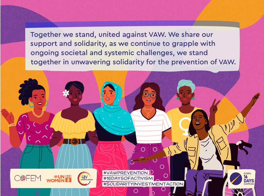 Together we stand, united against violence against women. We share our support and solidarity, as we continue to grapple with ongoing societal and systemic challenges. We stand together in unwavering solidarity for the prevention of violence against women. @GBVnet