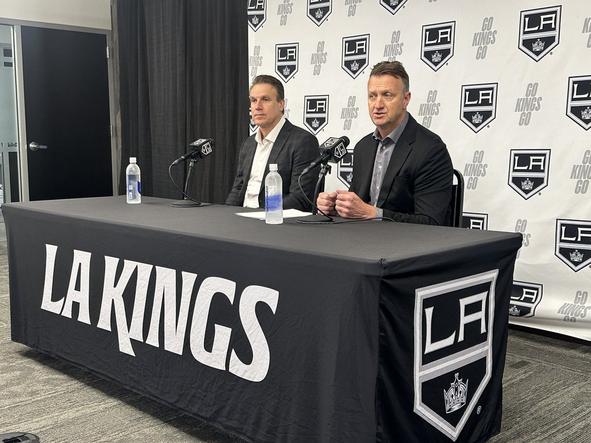 LA Kings GM Rob Blake introduces Jim Hiller as their permanent coach. Hiller says it’s “emotional and exciting” to get his first head coaching job with the team that drafted him.
