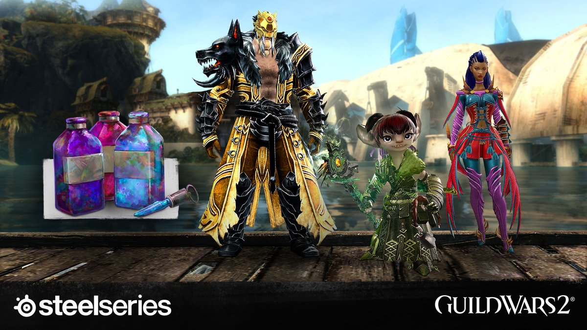 Grab the @SteelSeries GG app to claim a free Dye Kit Pack from #GuildWars2 - while supplies last! You'll receive 1 random dye from the Frost, Deathly, Metallurgic, Glint's Winter, and Lion's Arch Rebuild Dye Kits:  steelseries.com/games-giveaway