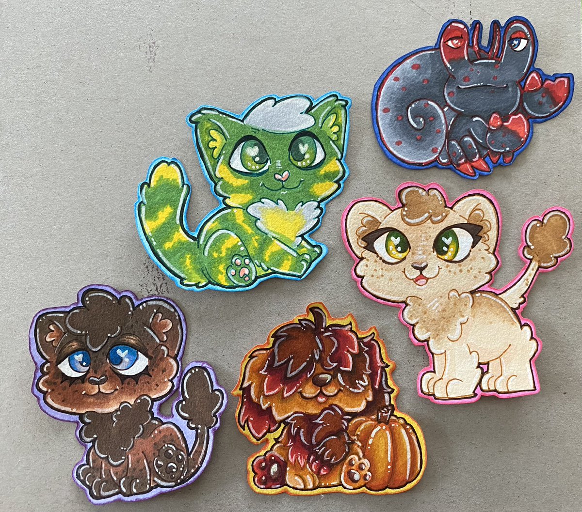 Corpsepicker's tweet photo. Finally got my markers from my parents house! #lion #dog #cat #crab #lps #art #cute #markers #stickers #chibi #animal #cartoon #traditionalArt https://t.co/cLEp4gcRF5