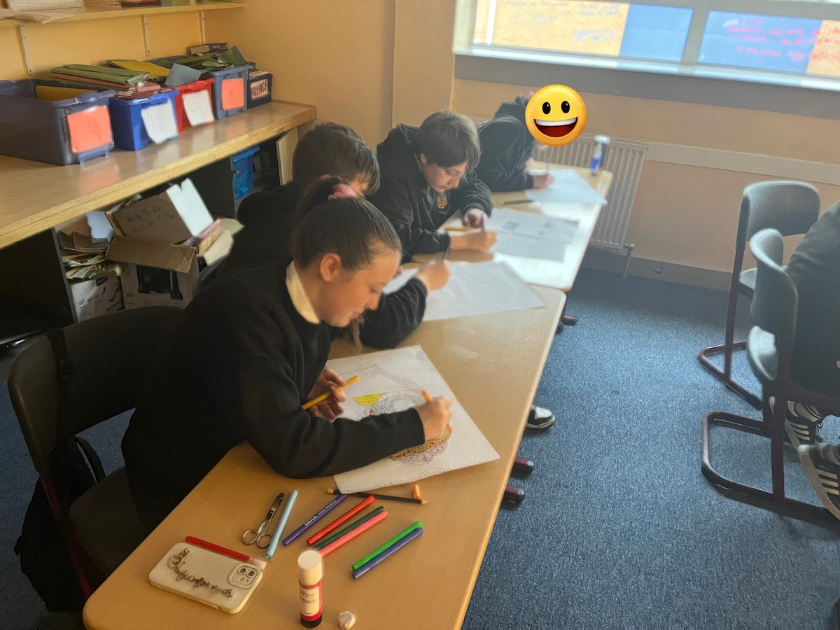Tomb Raider Group 1 working hard on their mummification posters to put in their escape room next week 🧟‍♀️ <a href="/LochendHigh/">Lochend Community High School</a>