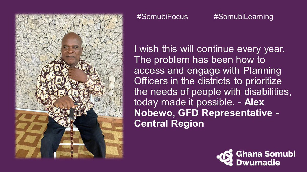 @gfdghana's Alex Nobewo is excited about the opportunity to now be able to access and engage district planning officers within the Central region. This blog shares more on work to advance disability inclusion: bit.ly/44yY876 #SomubiFocus #SomubiLearning