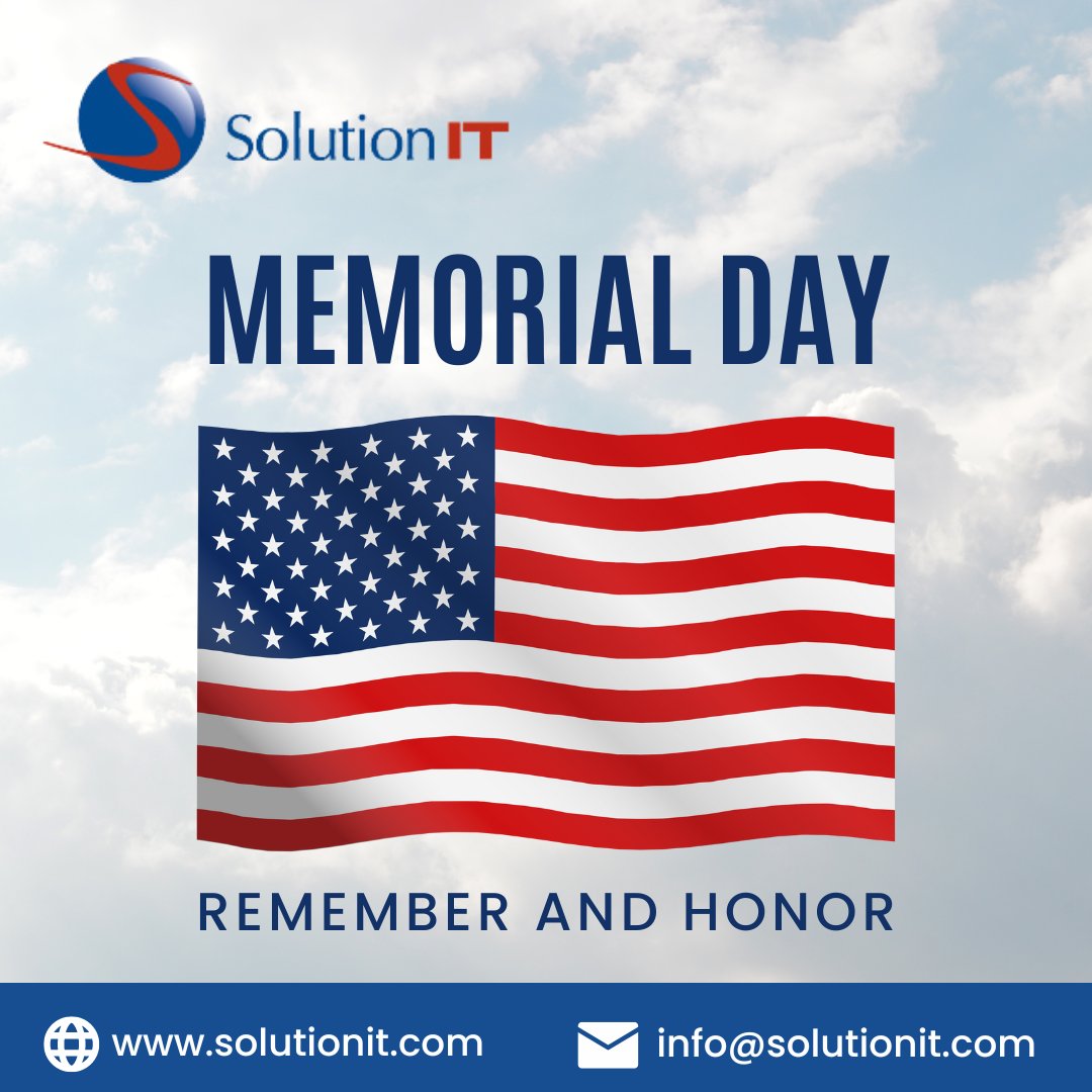 SolutionITInc's tweet photo. Happy Memorial Day!

#memorialday #memorialday2024 https://t.co/UVrTypKhNX